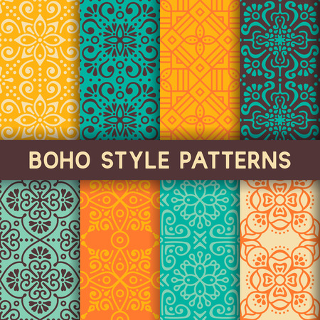 Ethnic floral seamless pattern. Abstract ornamental patternのイラスト素材
