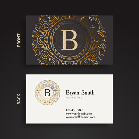 Business card. Vintage decorative elements.のイラスト素材