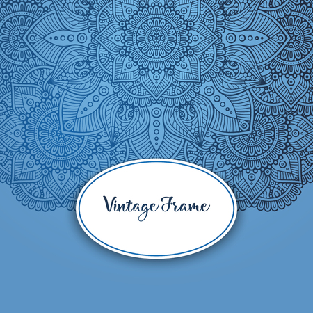 Vector luxury wedding invitation with mandalaのイラスト素材