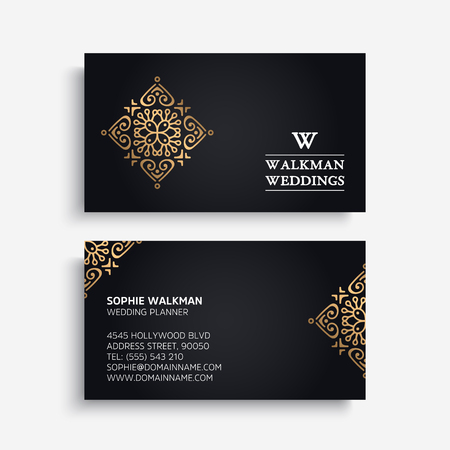 Business Card. Vintage decorative elements. Ornamental floral business cards or invitation with mandalaのイラスト素材
