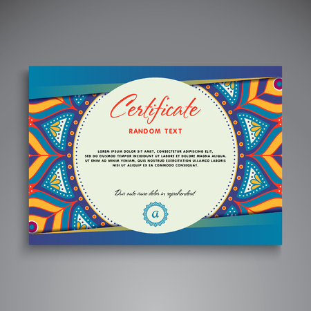 Business Card. Vintage decorative elements. Ornamental floral business cards or invitation with mandala.のイラスト素材