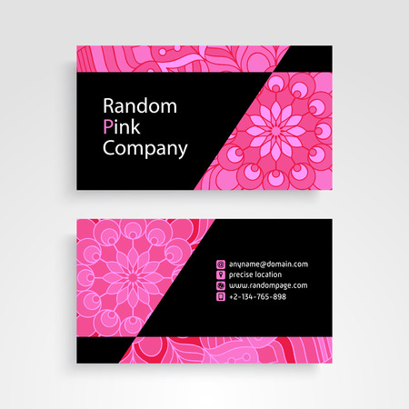 Business Card. Vintage decorative elements. Ornamental floral business cards or invitation with mandalaのイラスト素材