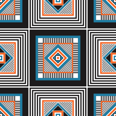 Gold black and white abstract triangle seamless pattern vector illustration.のイラスト素材