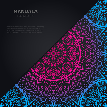 Vector business cards. Vintage decorative elements with mandala.のイラスト素材