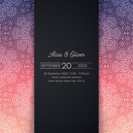 Vector business cards. Vintage decorative elements with mandala.のイラスト素材