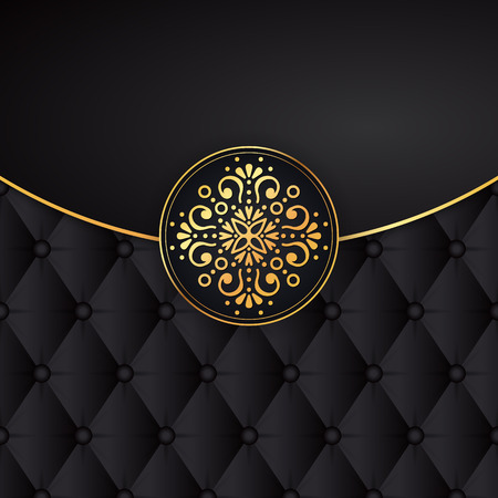 Gold black background design vector. Sun Indian pattern. Eye peacock feather frame. Oriental mandala swirl ornament for luxury wedding, beauty fashion conceptのイラスト素材