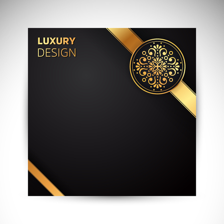 Gold black background design vector. Sun Indian pattern. Eye peacock feather frame. Oriental mandala swirl ornament for luxury wedding, beauty fashion conceptのイラスト素材