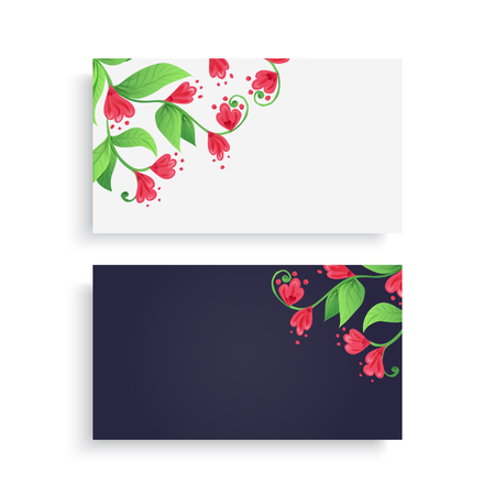 Business Card. Vintage decorative elements. Ornamental floral business cards, oriental pattern, vector illustrationのイラスト素材