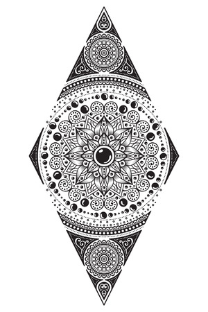 Ornament beautiful card with mandala. Geometric circle element made in vectorのイラスト素材