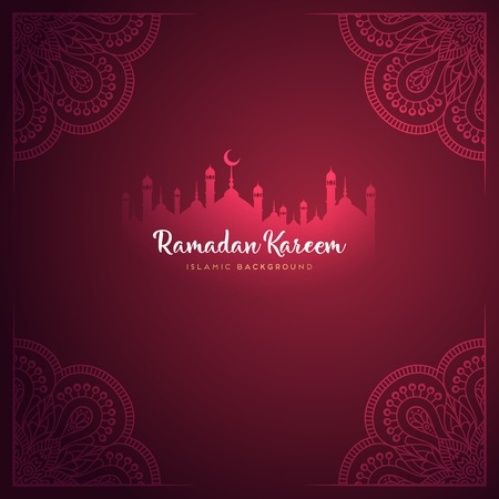 Ramadan kareem greeting card design with mandalaのイラスト素材