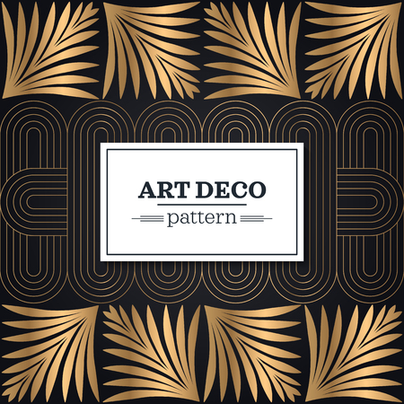 Stylish art deco style scales ornament in gold. Seamless vector patternのイラスト素材