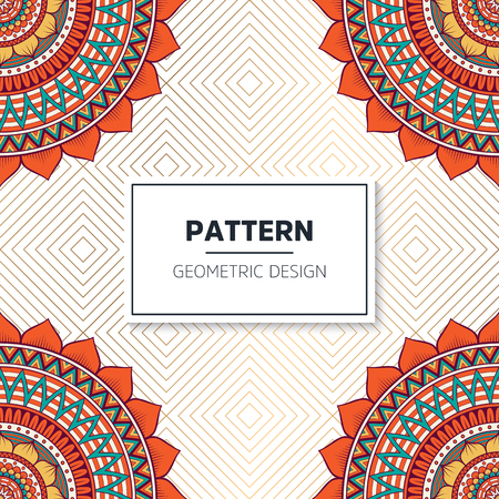 Ornament beautiful card with mandala. Geometric circle element made in vectorのイラスト素材