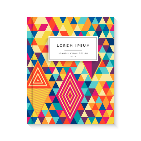 abstract cover book with hand draw vector ornamentのイラスト素材