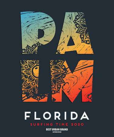 Vector illustration on the theme of surf rider and surfing in Californiaのイラスト素材