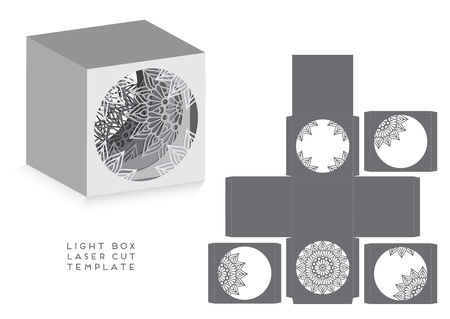 Vector wedding card laser cut template. Vintage decorative elements. Hand drawn background. Islam, Arabic, Indian, ottoman motifs. Vector illustrationのイラスト素材