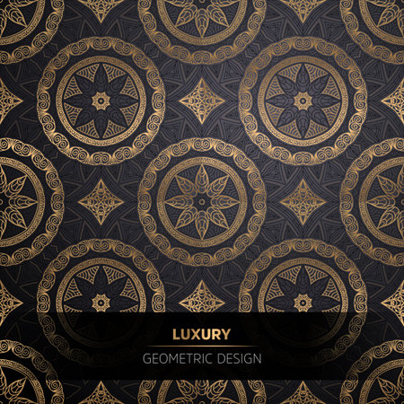 luxury ornamental mandala design background in gold color vectorのイラスト素材