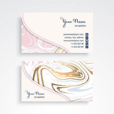 Business card with marble textureのイラスト素材