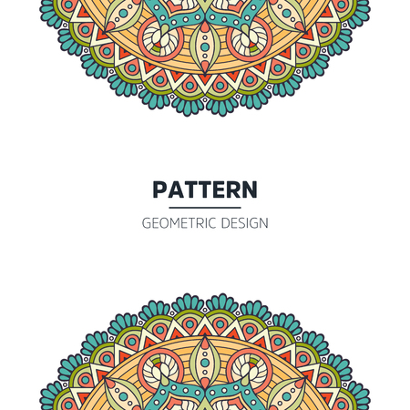 Set of Indian country ornament illustration concept. Ethnic Colorful Henna Mandala design, on festive and glitter bokeh background.のイラスト素材