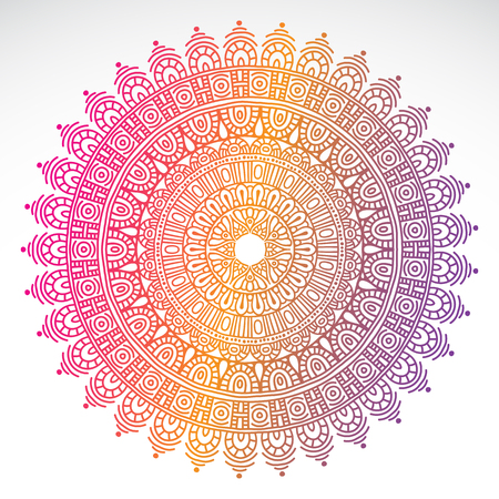 Round gradient mandala on white isolated backgroundのイラスト素材