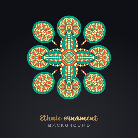 Ornament beautiful card with mandala. Geometric circle element made in vectorのイラスト素材