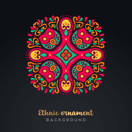 Ornament beautiful card with mandala. Geometric circle element made in vectorのイラスト素材