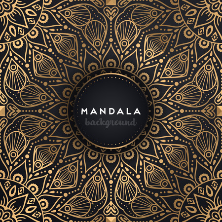 luxury ornamental mandala design background in gold color vectorのイラスト素材