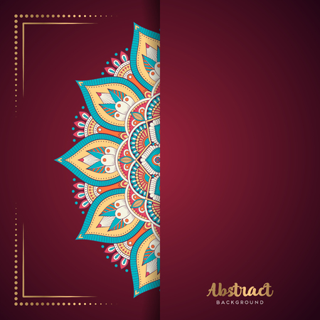 Vector business cards. Vintage decorative elements with mandala.のイラスト素材
