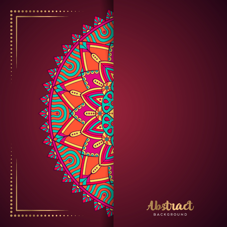 Gold background with mandalaのイラスト素材