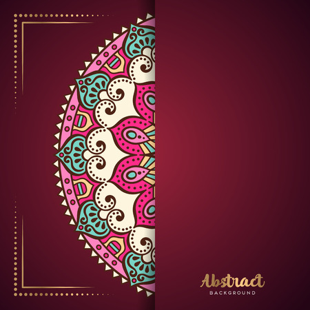 Vector business cards. Vintage decorative elements with mandala.のイラスト素材