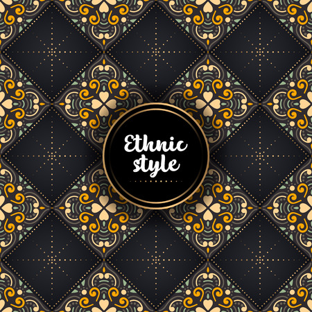 luxury ornamental mandala design background in gold color vectorのイラスト素材