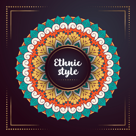 Vector business cards. Vintage decorative elements with mandala.のイラスト素材