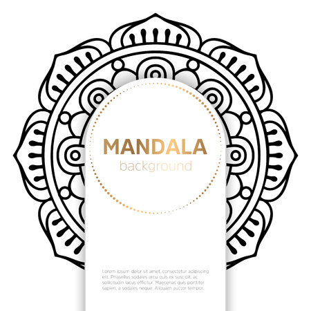 Ornament beautiful card with mandala. Geometric circle element made in vectorのイラスト素材
