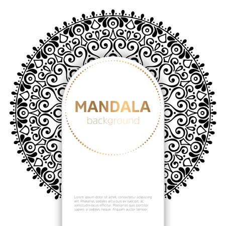 Ornament beautiful card with mandala. Geometric circle element made in vectorのイラスト素材