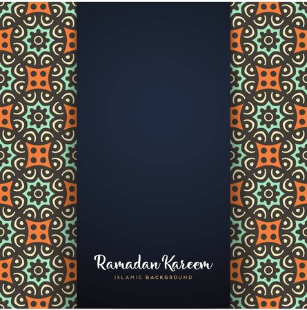 ramadan kareem greeting card islamic design with mandalaのイラスト素材