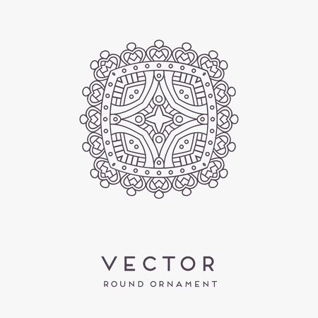 Ornament beautiful card with mandala. Geometric circle element made in vectorのイラスト素材
