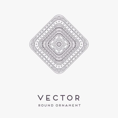 Ornament beautiful card with mandala. Geometric circle element made in vectorのイラスト素材
