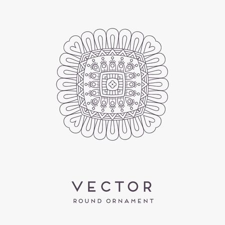 Ornament beautiful card with mandala. Geometric circle element made in vectorのイラスト素材