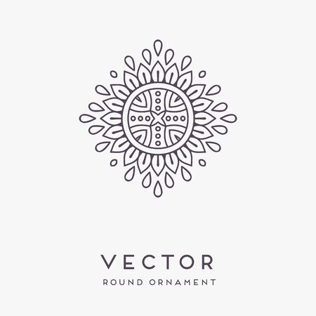 Ornament beautiful card with mandala. Geometric circle element made in vectorのイラスト素材