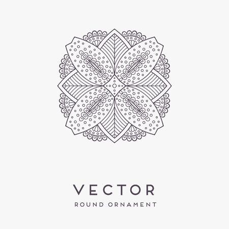 Ornament beautiful card with mandala. Geometric circle element made in vectorのイラスト素材