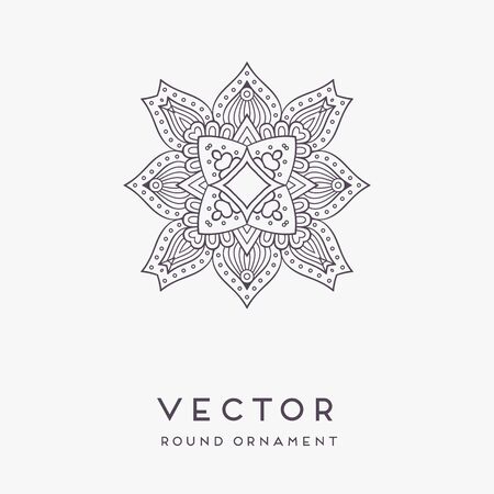 Ornament beautiful card with mandala. Geometric circle element made in vectorのイラスト素材