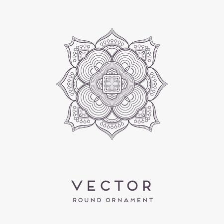 Ornament beautiful card with mandala. Geometric circle element made in vectorのイラスト素材