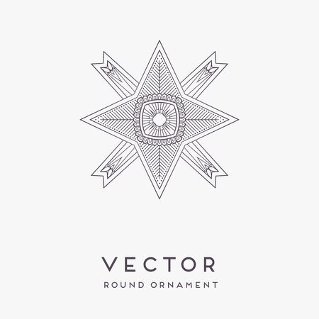 Ornament beautiful card with mandala. Geometric circle element made in vectorのイラスト素材