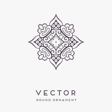 Ornament beautiful card with mandala. Geometric circle element made in vectorのイラスト素材