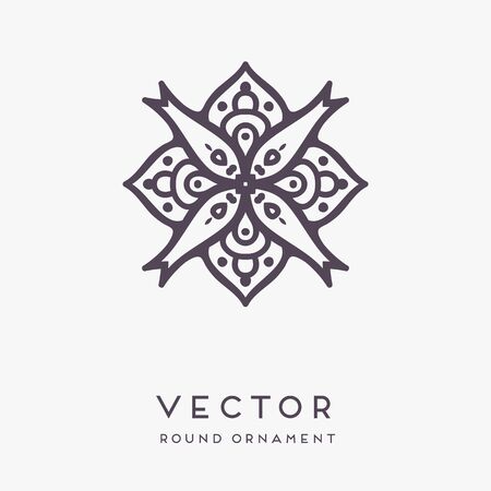 Ornament beautiful card with mandala. Geometric circle element made in vectorのイラスト素材