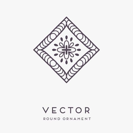Ornament beautiful card with mandala. Geometric circle element made in vectorのイラスト素材