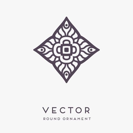 Ornament beautiful card with mandala. Geometric circle element made in vectorのイラスト素材
