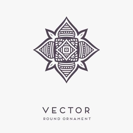 Ornament beautiful card with mandala. Geometric circle element made in vectorのイラスト素材