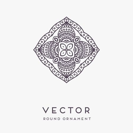 Ornament beautiful card with mandala. Geometric circle element made in vectorのイラスト素材