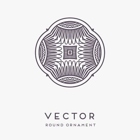 Ornament beautiful card with mandala. Geometric circle element made in vectorのイラスト素材