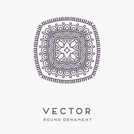 Ornament beautiful card with mandala. Geometric circle element made in vectorのイラスト素材